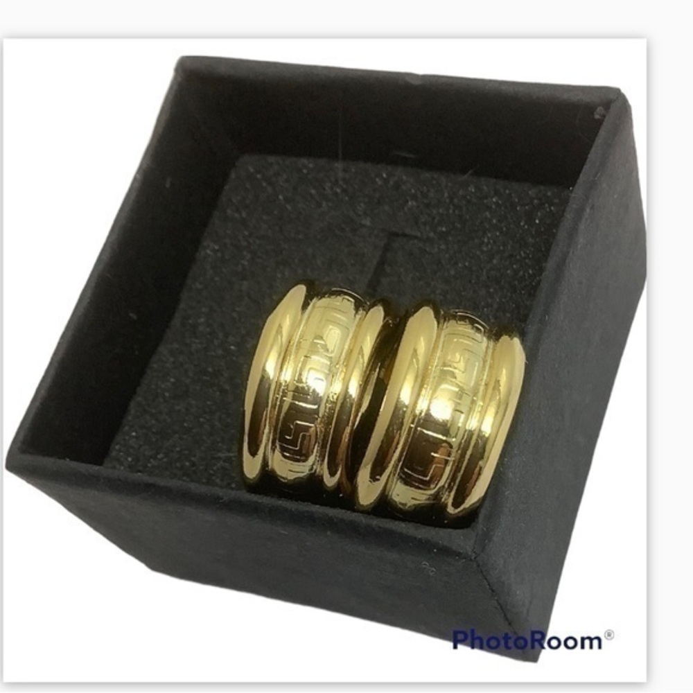 - Gold over sterling silver huggie earrings